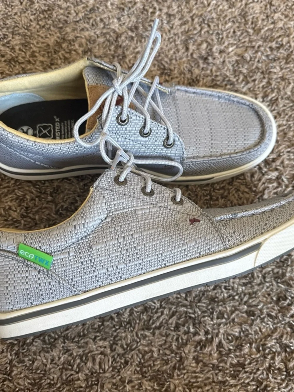 Twisted Light Gray Men's Boat Shoes with Eco Tag